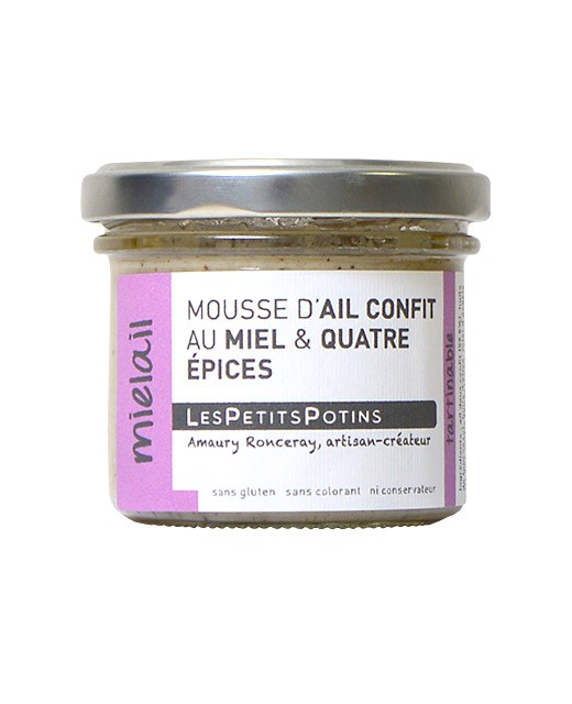 Mousse d'aglio confit al miele e alle 4 spezie - Les Petits Potins