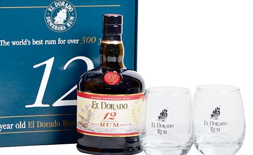 Cofanetto Rum El Dorado 12 anni - 2 bicchieri - El Dorado